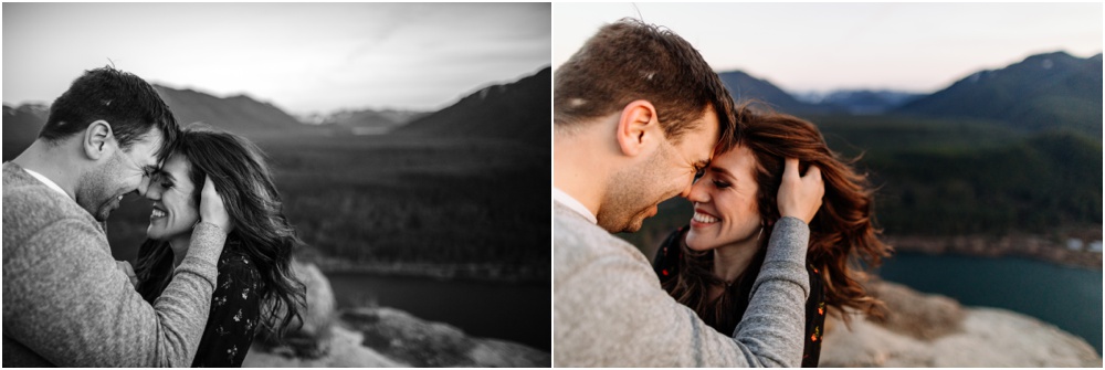 sunset hiking engagement photos