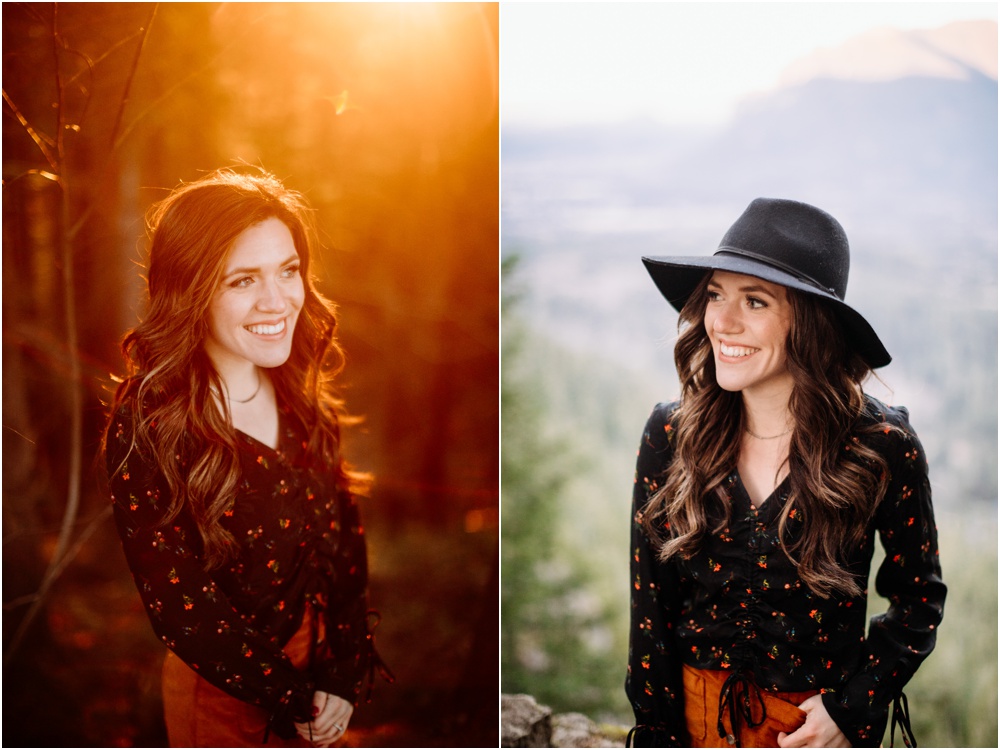 Woman's portrait Sunset Rattlesnake Ledge Engagement