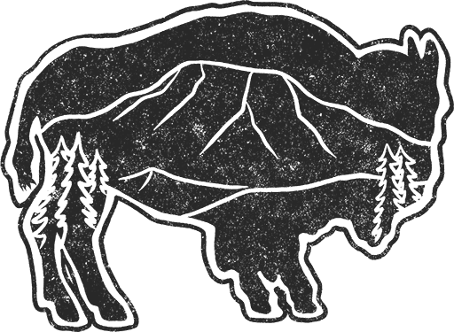 Bison and Mt Rainier logo for Joe Tobiason, photographer