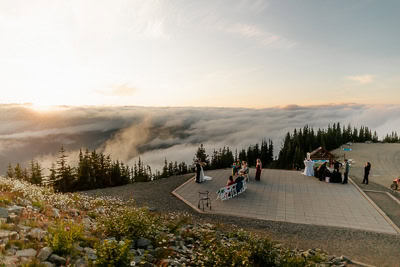 elopement ceremony on top of Crystal Mountain in Washington